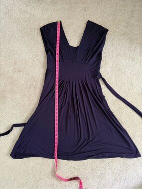Dorothy Perkins Deep Purple V-Neck Tie-Waist Midi Dress